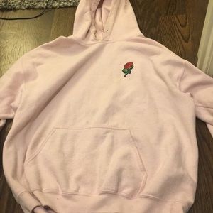 light pink rose patch sweatshirt